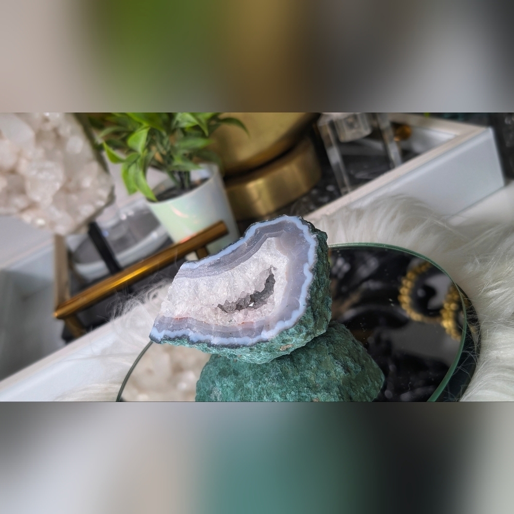 Amethyst & Blue Agate Crystal Cluster